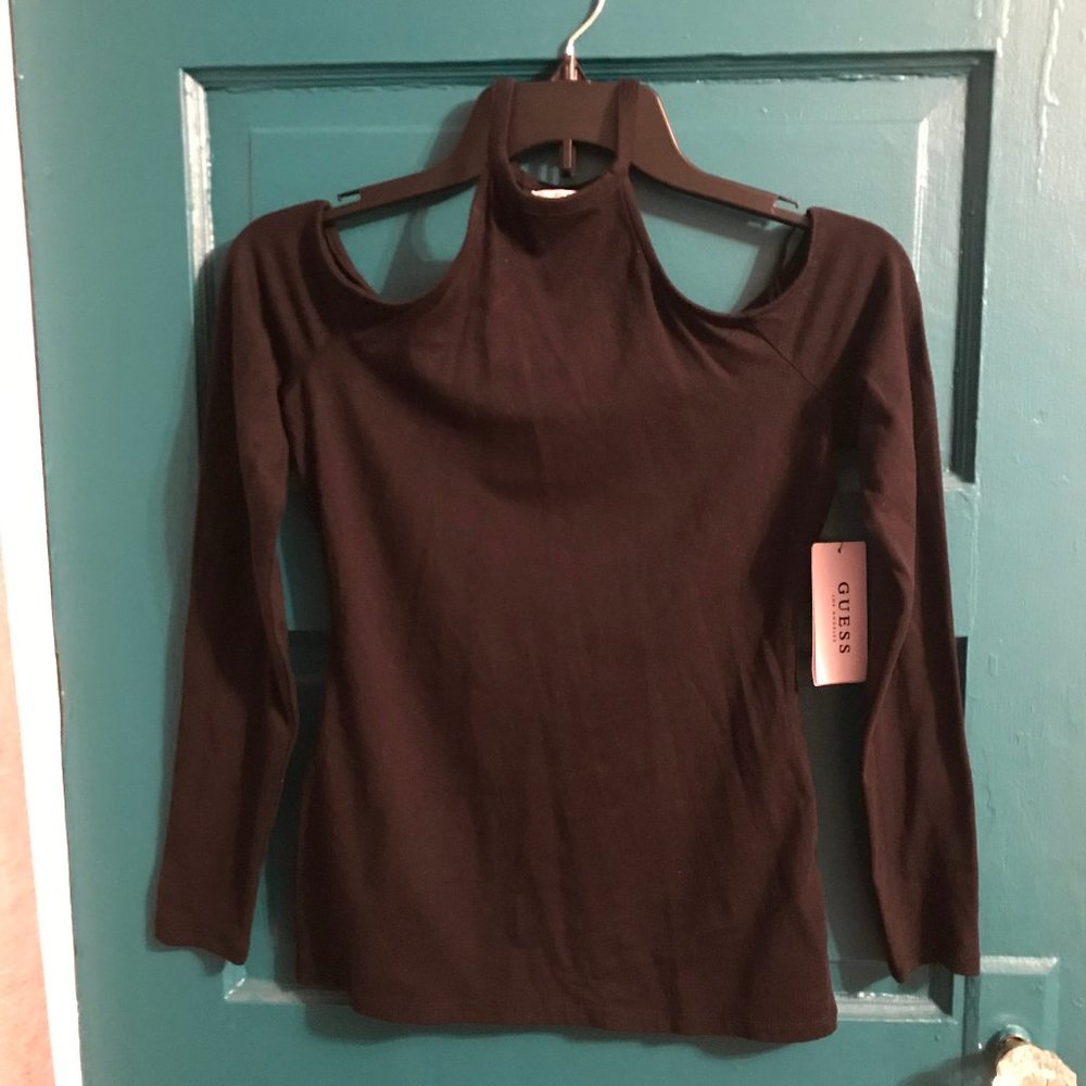 Black Cold Shoulder Top
